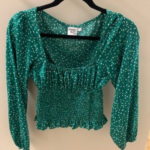 Scoop neck peasant top